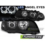 Faros Angel Eyes Led Negro Para Bmw E46 05.98-08.01 S/T