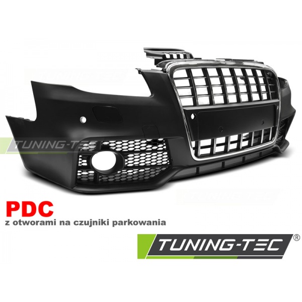 Parachoques delantero sport cromado negro pdc apropiado para audi a4 04-08