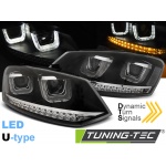 Faros Delanteros U-Led Light Black Seq Para Vw Polo 6r 09-03.14
