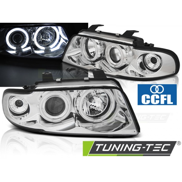 Faros Delanteros Angel Eyes Ccfl Cromo Para Audi A4 11.94-12.98