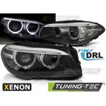 Faros De Xenon Angel Eyes Led Drl Negro Compatible Con Bmw F10 F11 10-07.13