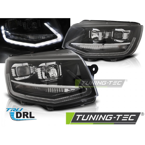 Faros True Drl Negro Para Vw T6 15-19