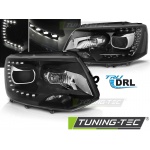 Faros True Drl Negro Para Vw T5 2010-15