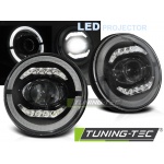 Chrysler Jeep Wrangler Tj/ Lj/ Jk 96-18 Angel Eye Led Negro
