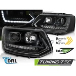 Faros delanteros tube light DRL negro secuencial para VW T5 2010-2015 LPVWS6