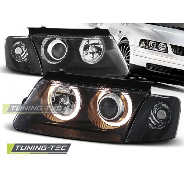 Faros Angel Eyes Negro Para Vw Passat B5 3b 11.96-08.00