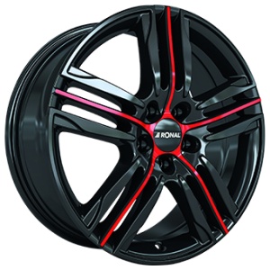 Llanta Ronal R57 Gloss Black / Red