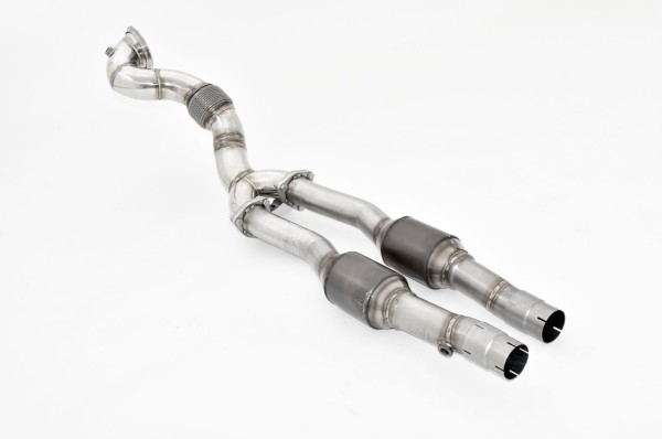 Friedrich 1x90mm / 2x70mm Downpipe mit 200 Zellen Sport-Kat. Audi TTRS 8S Quattro