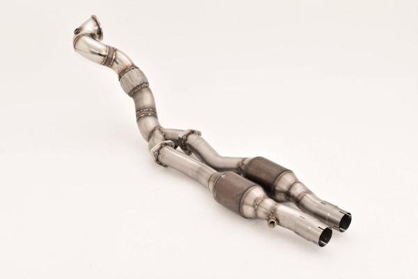 Friedrich 1x90mm / 2x70mm Downpipe mit 200 Zellen Sport-Kat. Audi RS3 8V Quattro