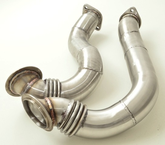 Friedrich 2x70mm Downpipe-Satz ohne 200 Zellen Sport-Kat. Edelstahl
