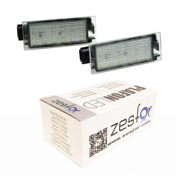 Zesfor Luces de matrícula LED para Renault Megane III (2008-)