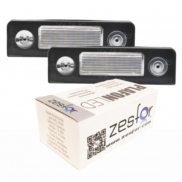 Zesfor Luces de matrícula LED para Skoda Roomster (06-13)
