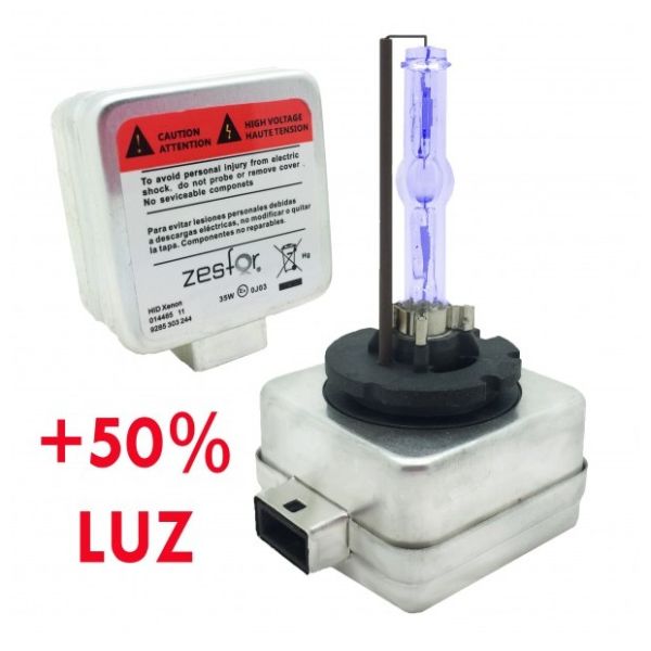 Zesfor Pareja bombillas Xenon D1S 6000k, + 50% luz ZesfOr®