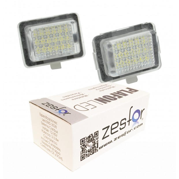 plafones-led-de-matricula-mercedes-benz-clase-s-w221-2006-2013.jpg Zesfor Luces de matrícula LED para Mercedes Clase S W221 4 puertas (con bombillas halógenas de serie) - Imagen 1
