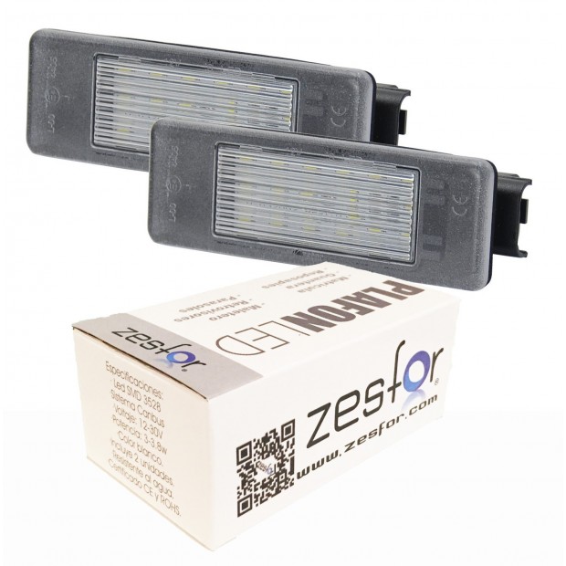 Zesfor Luces de matrícula LED para Peugeot 308, 3 y 5 puertas hatchback (2007-2013)