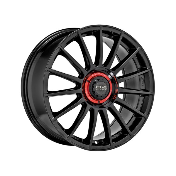 Llanta OZ Racing SUPERTUR EVOLUZIONE Gloss Black + Red Lettering 8.5x19" 5x112 ET38 CB75