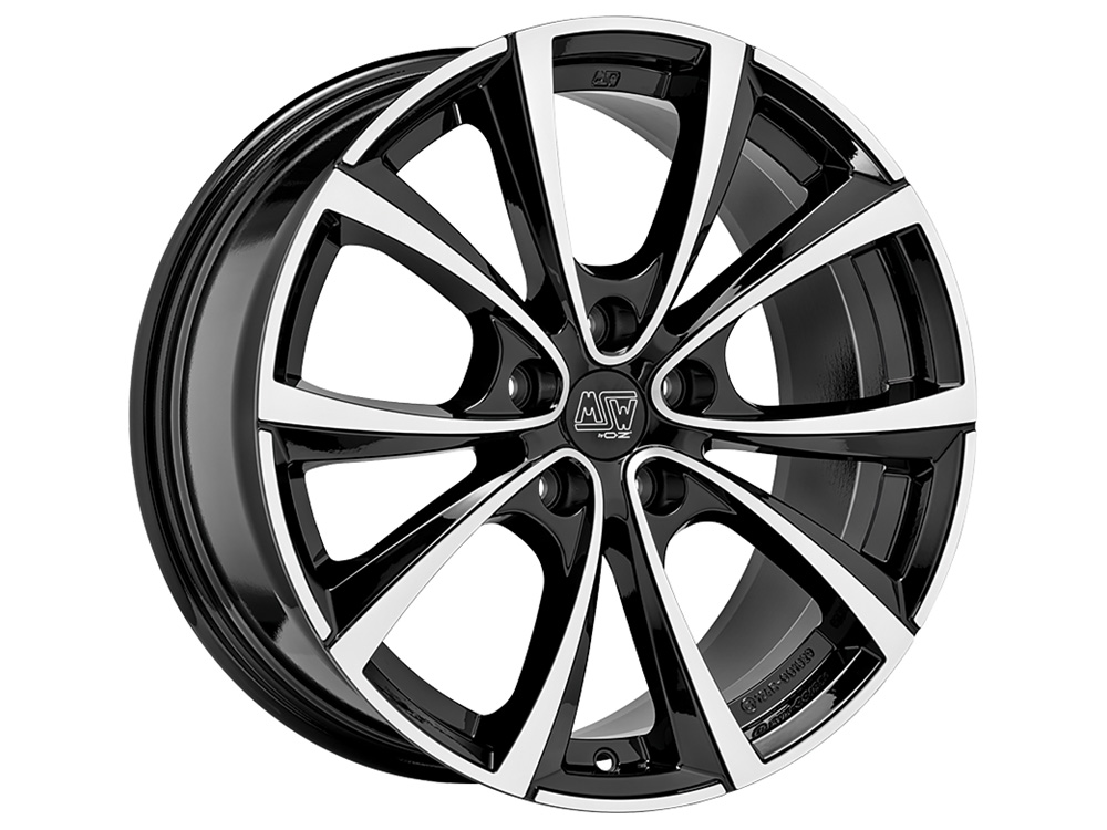 Llanta MSW 27T Gloss Black Full Polished 8.5x18" 5x114.3 ET40 CB64.12