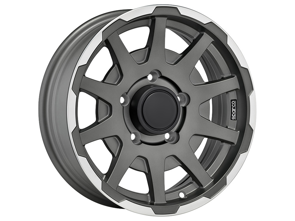 Llanta Sparco DAKAR Matt Dark Grey Lip Polished 5.5x16" 5x139.7 ET5 CB108.3
