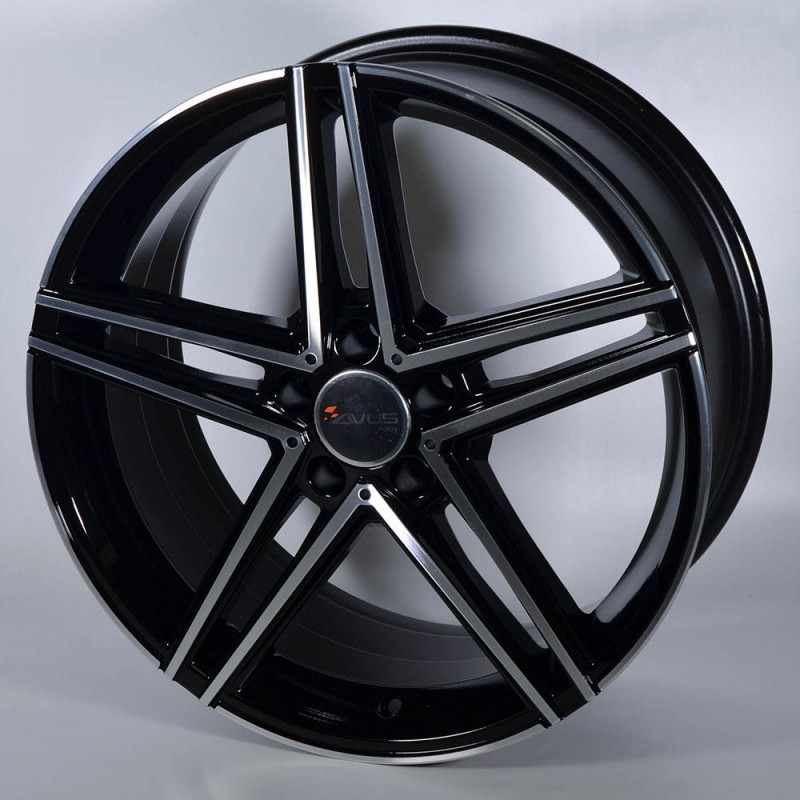 Llanta Avus AC-515K Black Polished 9.5x19" 5x112 ET45 CB66.6