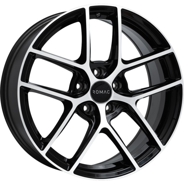 Llanta ROMAC DIABLO Gloss Black W/ Polished Face 8.0x18" 5x120 ET34 CB72.6