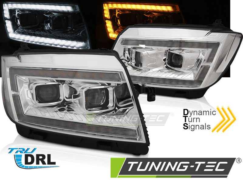 Tubo De Faro Luz Cromado Drl Seq Para Vw Crafter Ii 2017-