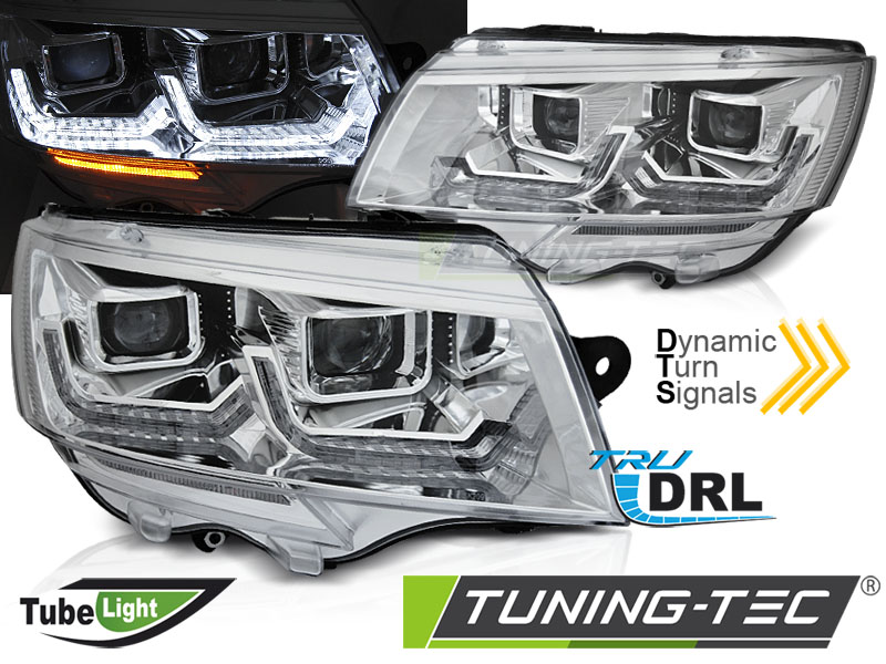Tubo De Faro Luz Cromado Drl Seq Para Vw T6.1 20-