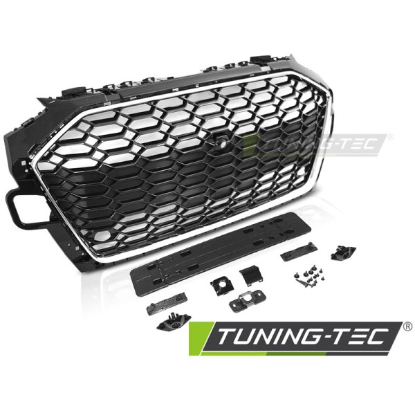 Parrilla Sport Cromada Negra Pdc Para Audi A4 B9 20-