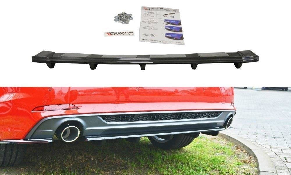 Maxton Central Rear Splitter Audi A5 S-Line F5 Coupe / Sportback (with Vertical Bars)
