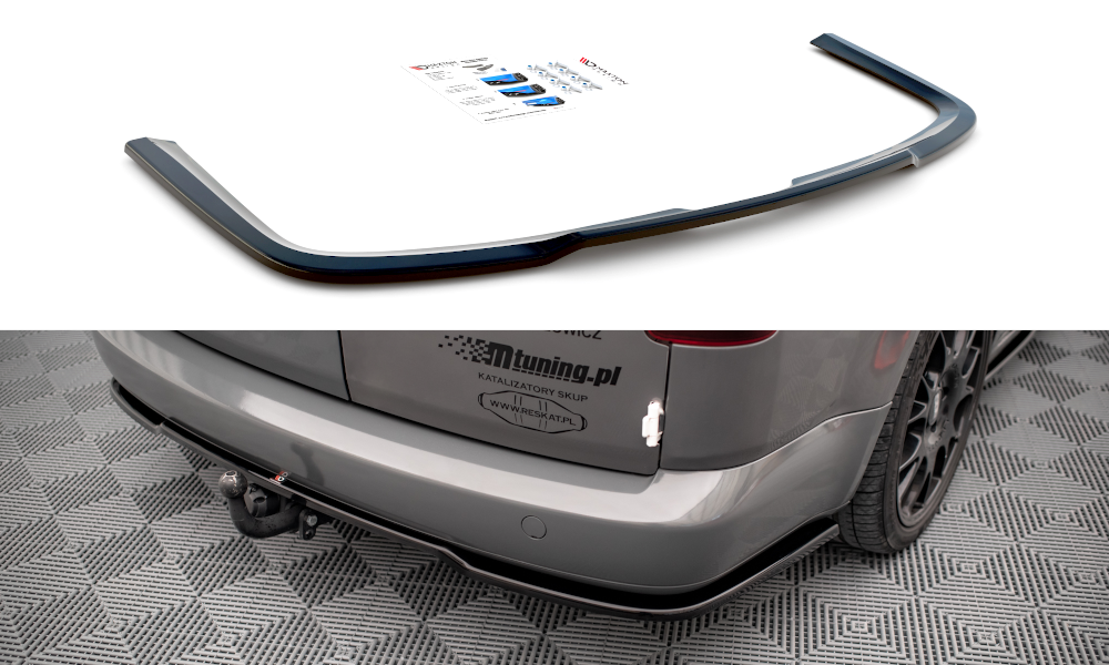 Maxton Central Rear Splitter For Volkswagen Caddy Mk3 Long Mk3 Facelift