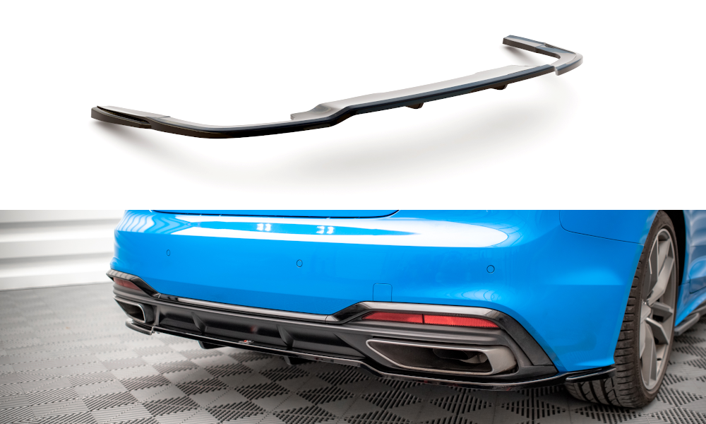 Maxton Central Rear Splitter (with Vertical Bars) Audi A5 S-Line F5 Facelift