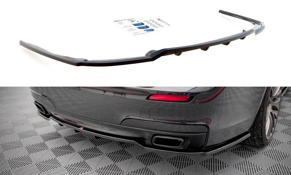 Maxton Central Rear Splitter (with Vertical Bars) Bmw 7 M-Pack F01