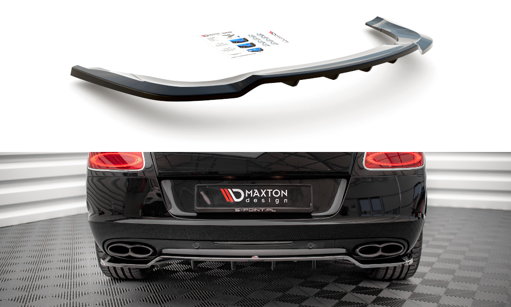 Maxton Central Rear Splitter (with Vertical Bars) Bentley Continental Gt V8 S Mk2