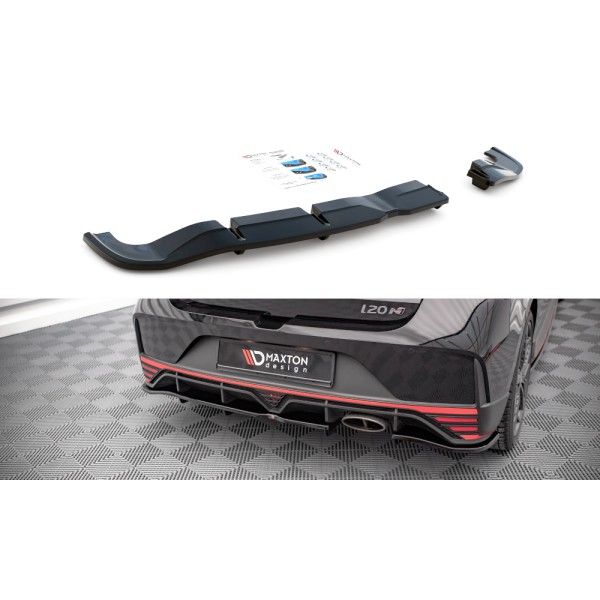 Maxton Central Rear Splitter (with Vertical Bars) Hyundai I20 N Mk3