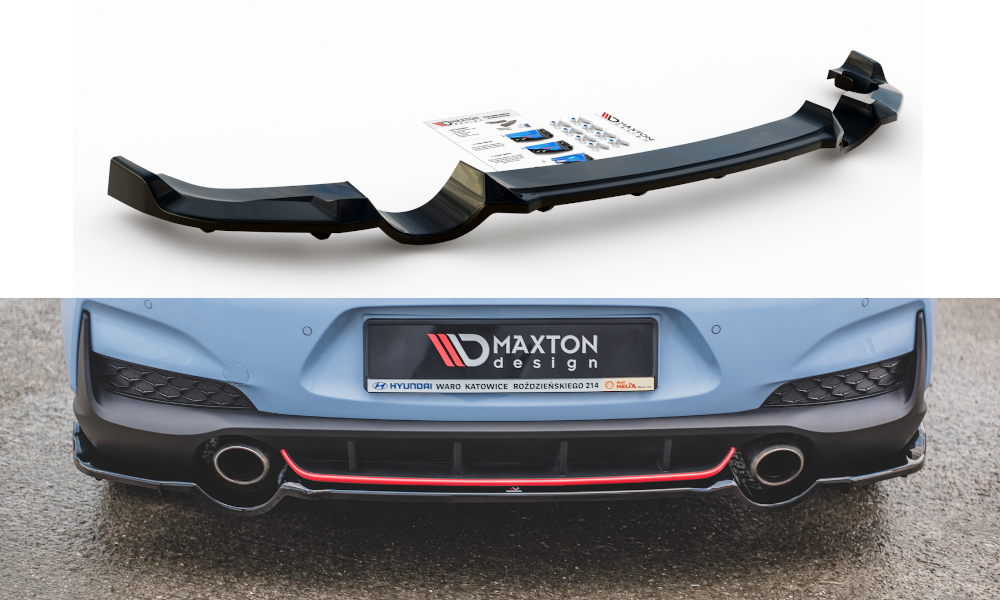 Maxton Central Rear Splitter (with Vertical Bars) Hyundai I30 N Mk3 Hatchback