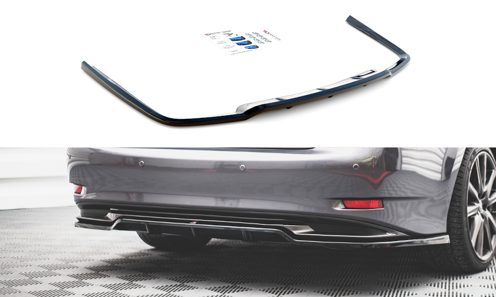 Maxton Central Rear Splitter (with Vertical Bars) Lexus Gs F Sport Hybrid Mk4 (L10)