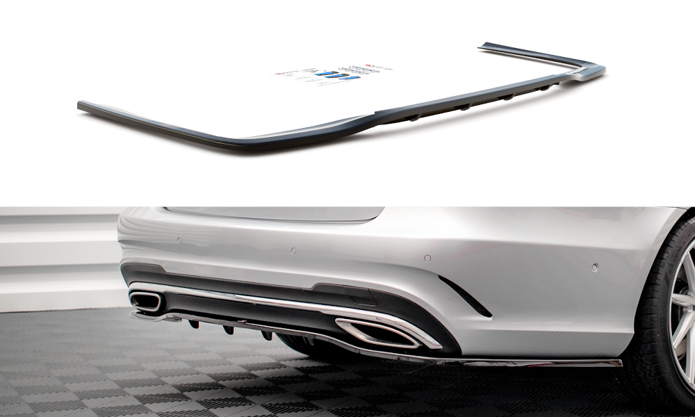 Maxton Central Rear Splitter (with Vertical Bars) Mercedes-Benz E Amg-Line Sedan W212 Facelift