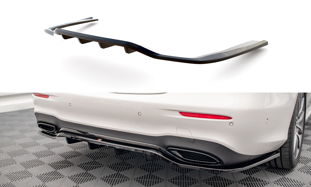 Maxton Central Rear Splitter (with Vertical Bars) Mercedes-Benz E Amg-Line W213 Facelift