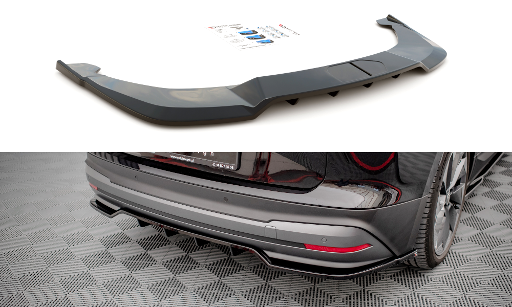 Maxton Central Rear Splitter (with Vertical Bars) Skoda Enyaq Iv
