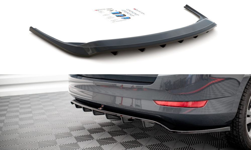 Maxton Central Rear Splitter (with Vertical Bars) Skoda Fabia Combi Mk3 Facelift