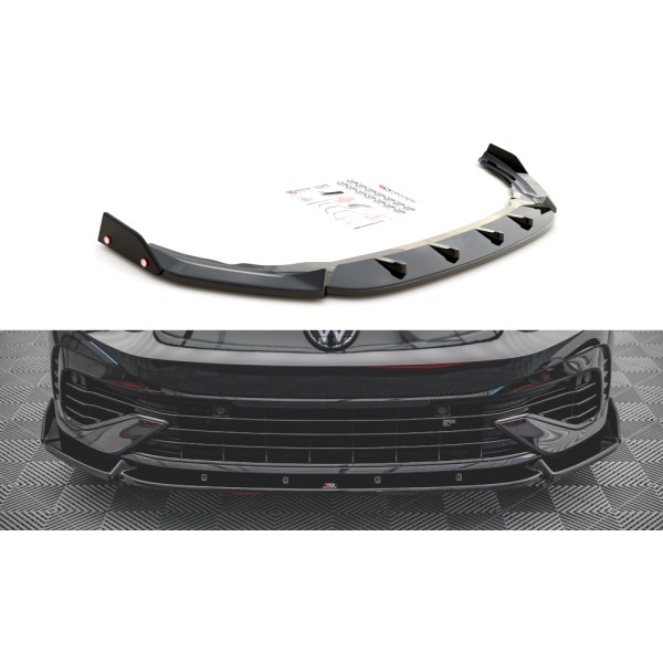 Maxton Front Splitter V.2 + Flaps Volkswagen Golf R Mk8
