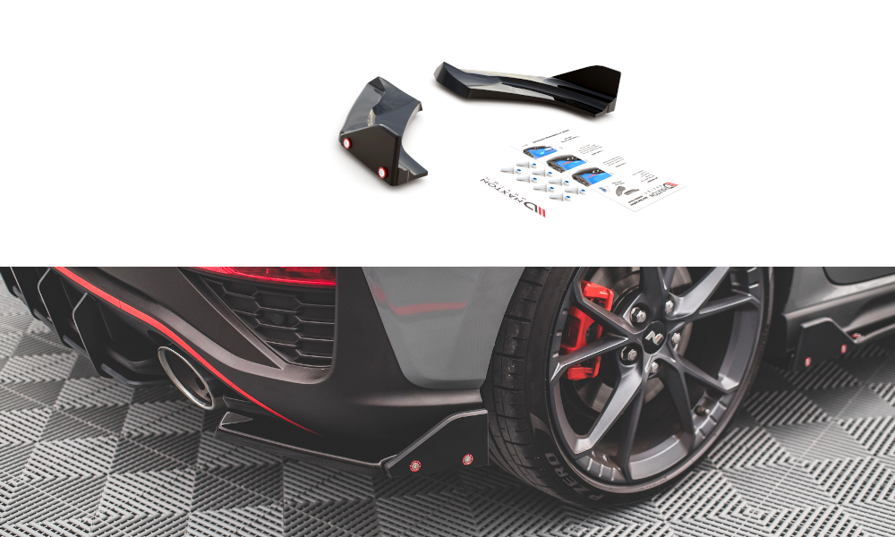 Maxton Rear Side Splitters V.1 + Flaps Hyundai I30 N Hatchback Mk3 Facelift