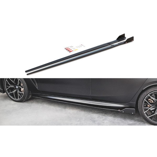 Maxton Side Skirts Diffusers V.1 + Flaps Bmw M8 Gran Coupe F93 / 8 Gran Coupe M-Pack G16