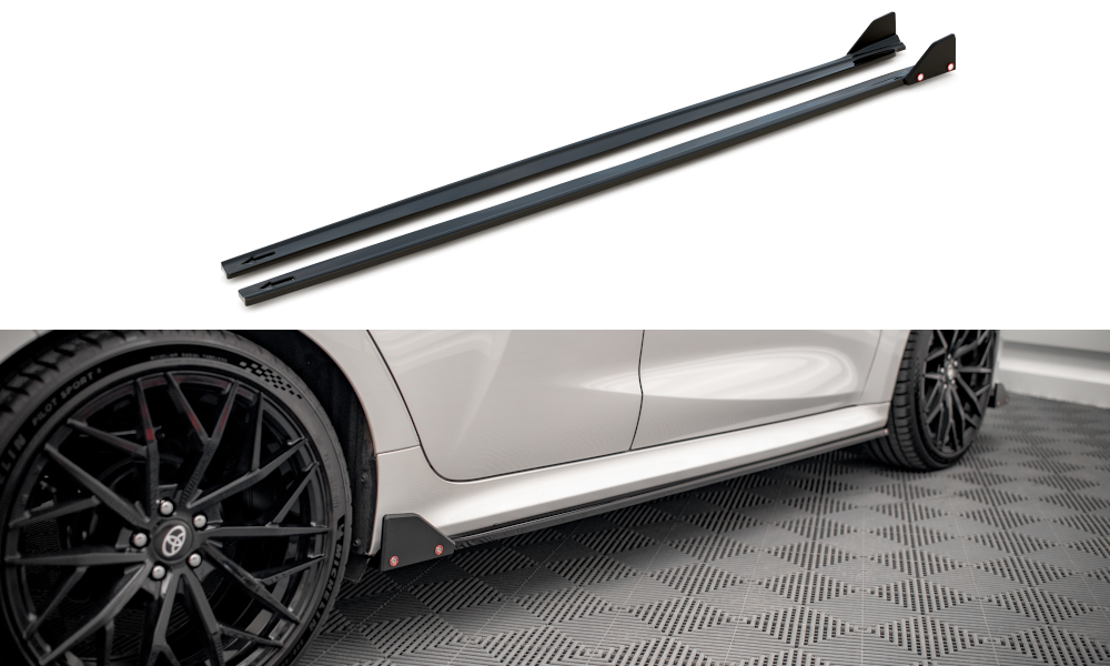Maxton Side Skirts Diffusers  V.1+ Flaps Toyota Yaris Mk4