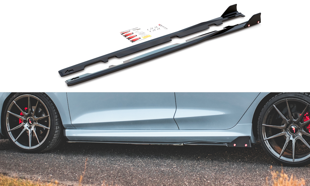 Maxton Side Skirts Diffusers V.2 + Flaps Ford Fiesta St / St-Line