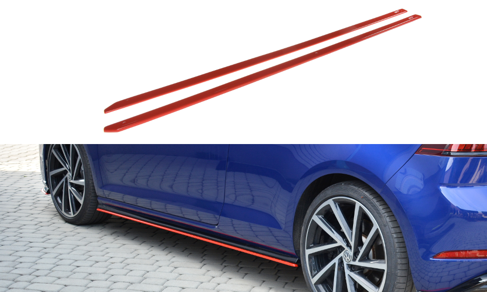 Maxton Side Skirts Diffusers V.2 Vw Golf 7 R / R-Line Facelift