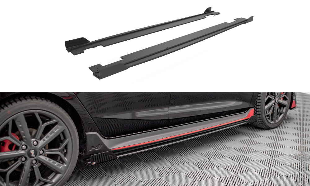 Maxton Street Pro Side Skirts Diffusers + Flaps Hyundai I20 N Mk3