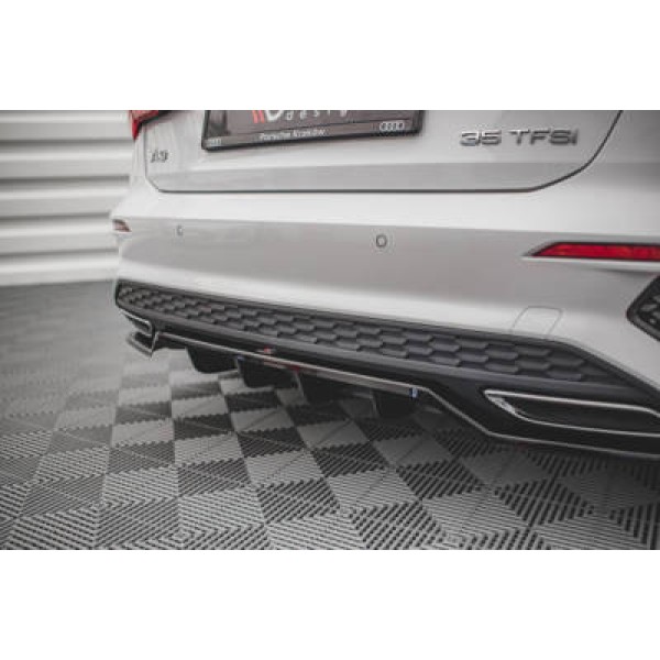 Maxton Central Rear Splitter (with Vertical Bars) Audi A3 S-Line Sportback 8y - Image 2