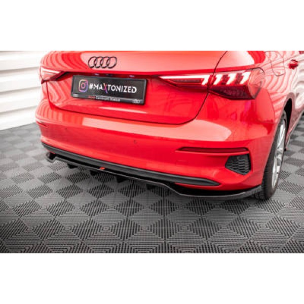 Maxton Central Rear Splitter (with Vertical Bars) Audi A3 Sportback 8y - Image 2