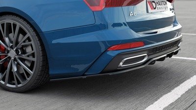 Maxton Central Rear Splitter (with Vertical Bars) Audi A6 S-Line Avant C8