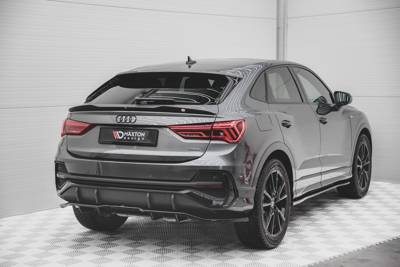 Maxton Central Rear Splitter (with Vertical Bars) Audi Q3 Sportback S-Line